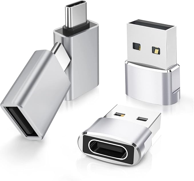 Elebase for Apple Watch 11 10 Charger Adaptor 4Pack,USB to USB C Adapter with Type C Male to USB 3.0 Female Converter,Thunderbolt 4 OTG for iPhone 17 16 15,AirPods Pro 3,iWatch Ultra 3,Samsung S25 S24