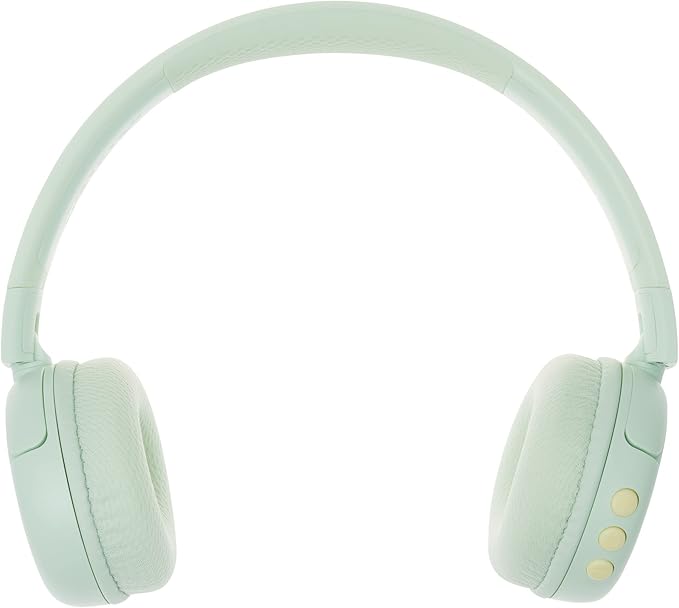 BuddyPhones POP Fun | Foldable Bluetooth Kids Headphones + Microphone, Works Wired or Wireless - SafeAudio Volume Limiting for iPhone/iPad/Tablet/PC and More (Green)