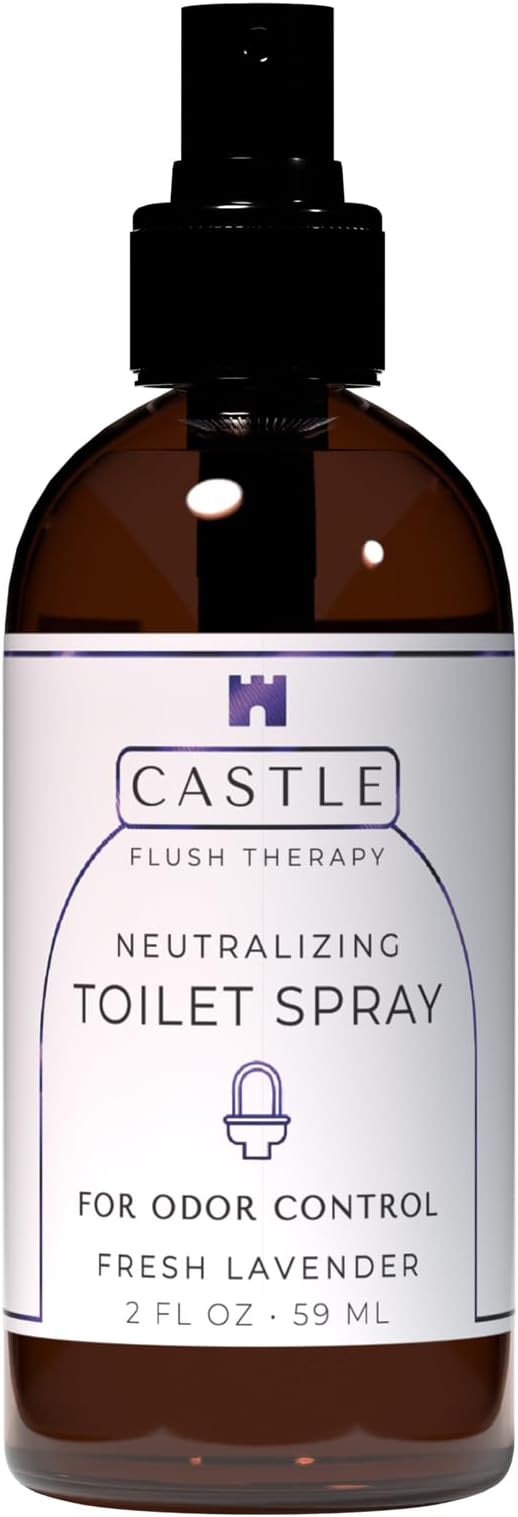 Castle Flush Therapy Neutralizing Toilet Spray | Odor Control: Mist Over the Water Surface, Go, Then Flush | Bathroom Freshening | Neutralizes Odors at the Source | Fresh Lavender | 2 oz