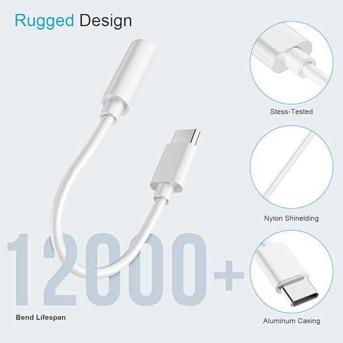 2PCS Type USB C to 3.5mm Female Headphone Jack Adapter, USB Type C to Aux Audio Dongle Cable Cord, Compatible with Samsung S20/S20+/S20 Ultra, Pixel 4/+ 4XL, and More USB C Devices