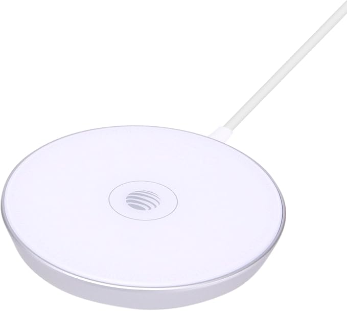 AT&T Professional Series 15W Wireless Charging Pad White Premium Magnetic Fast Charging Universal Device Compatibility Qi Certified Technology