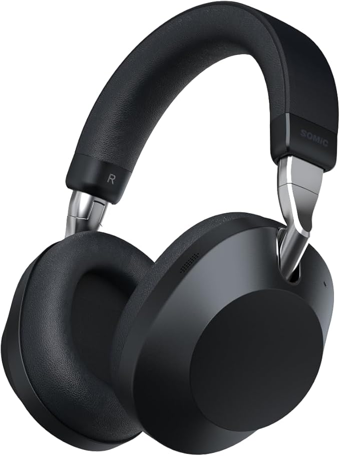SOMIC Air One ANC Wireless Bluetooth Headphones, PersonalizedSpatial Audio, Hybrid Active Noise Cancelling, Premium Over-Ear Bluetooth Headset, Up to 40 Hours Battery Life - Black