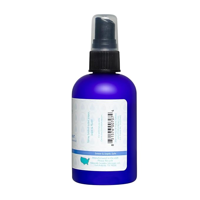 PRISTINE Toilet Paper Spray - As Seen on Shark Tank, More Natural Personal Cleansing Wipes & Flushable Wet Wipes Alternative, Spray Toilet Paper to Create Flushable Wipe, Cooling Peppermint, 4 fl oz