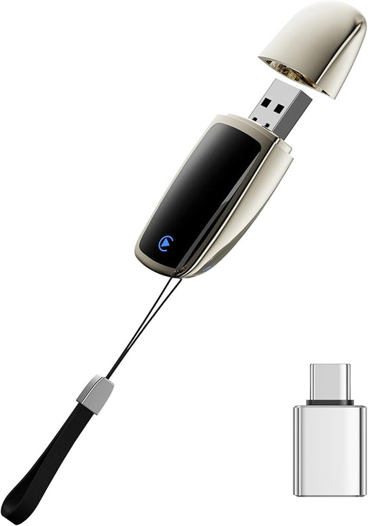 Wireless CarPlay Adapter 2025 Upgrade, Mini USB Design Converts Wired Car Play to Wireless, Plug and Play, Ultra-Low Latency Fast Stable Connection Compatible with iPhone 6+(Gold)