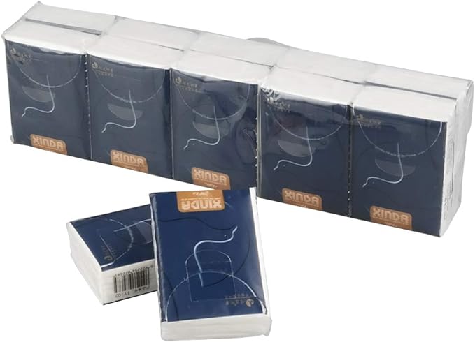 Kekow 4-Ply Facial Tissues, 100-Pack Mini Type Pocket Packs Tissues, Soft and Unscented