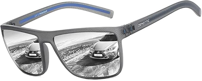 ZENOTTIC Polarized Sunglasses for Men Lightweight TR90 Frame UV400 Protection Square Sun Glasses