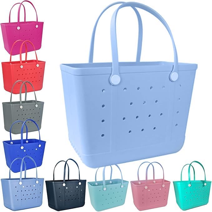 Beach Bag，Rubber Tote Bag ，Washable Tote for Boat Pool Sports Gym