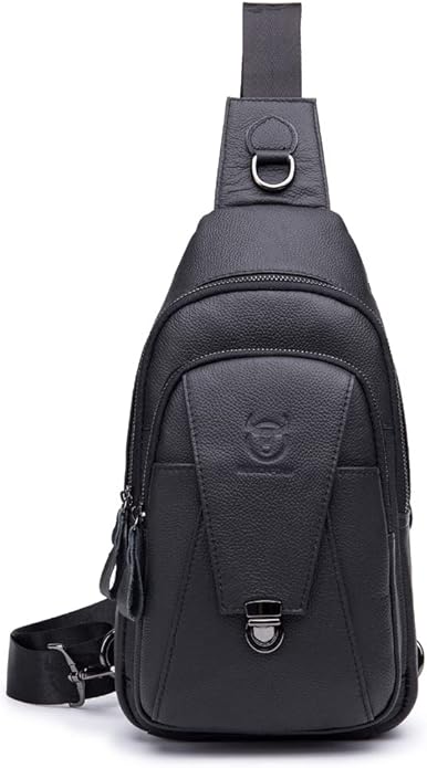 KPYWZER Vintage Leather Sling Bag Backpack for Men Crossbody Shoulder Chest Day Pack Backpacks