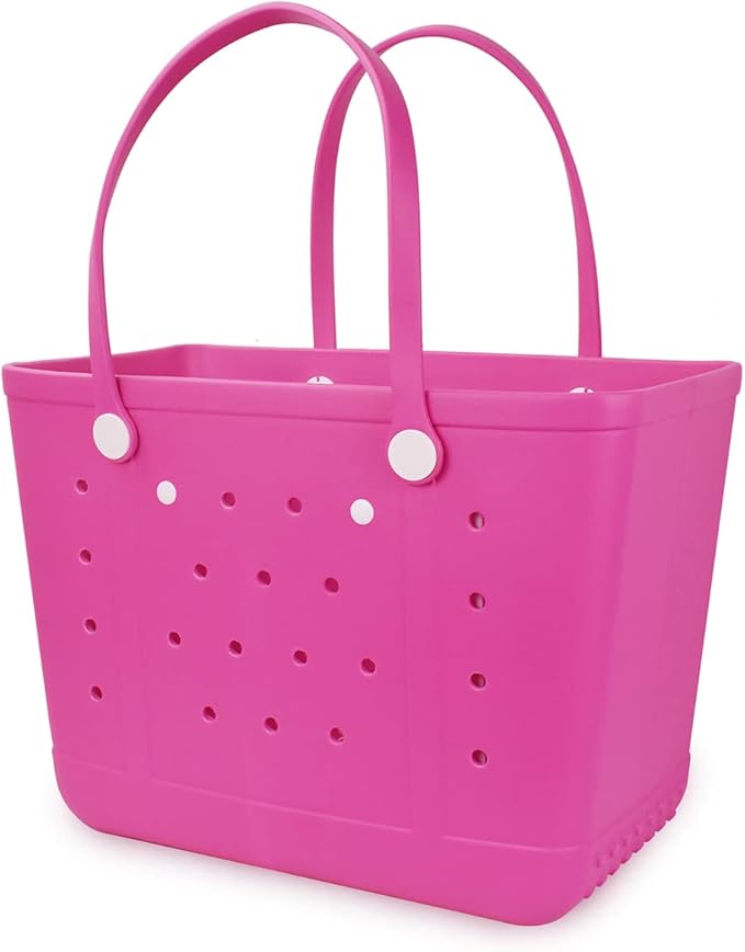 Beach Bag X Large Rubber Tote Bag, Waterproof Washable Open for Women Croc Bag Hand Bag for Beach Pool Yoga