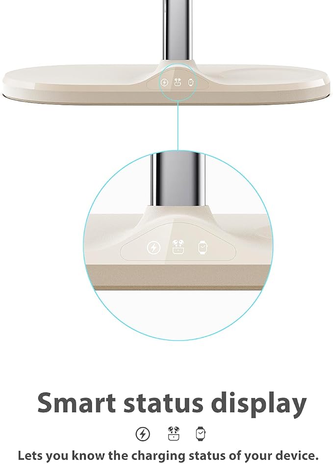 3-in-1 Wireless Charging Station for Apple Devices - Fast Charging Station for iPhone and Watch, Stable Charger Stand for iPhone 12-15 & iPhone 16 & iWatch & AirPods, Adapter Not Included