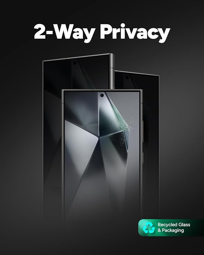 ZAGG InvisibleShield Glass Elite Screen Protector for iPhone 14 Pro Max, 2-Way Privacy, Reinforced Edges, 5X Shatter Protection