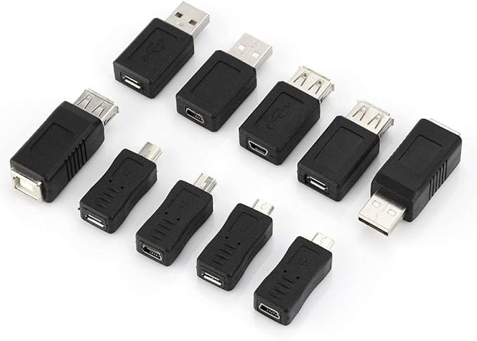 USB Adapter Kit, 40PCS Multiple USB2.0 Adapter Converter Connectors, Compatible USB1.1/1.0