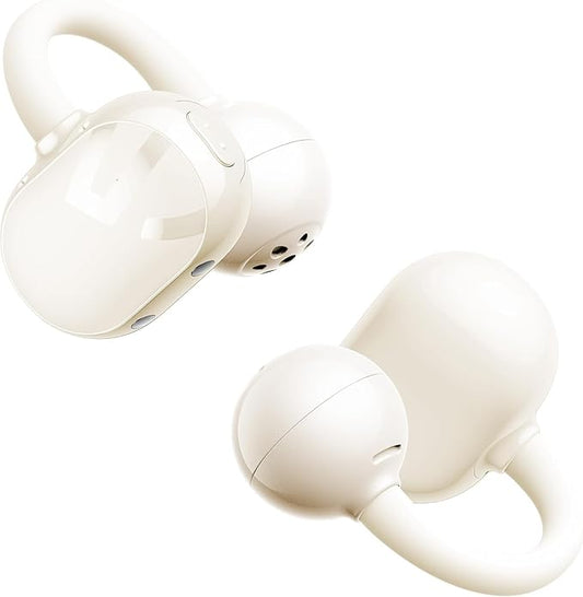 SoundPEATS POP Clip Wireless Open Ear Earbuds, Button Control, Lightweight Comfort Headphones, 30H Playtime, IPX5 Waterproof, Bluetooth 5.4 Immersive Audio Earphones for Sports Running Working, Beige