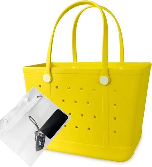 Beach Bag X Large Rubber Tote Bag, Waterproof Washable Open for Women Croc Bag Hand Bag for Beach Pool Yoga