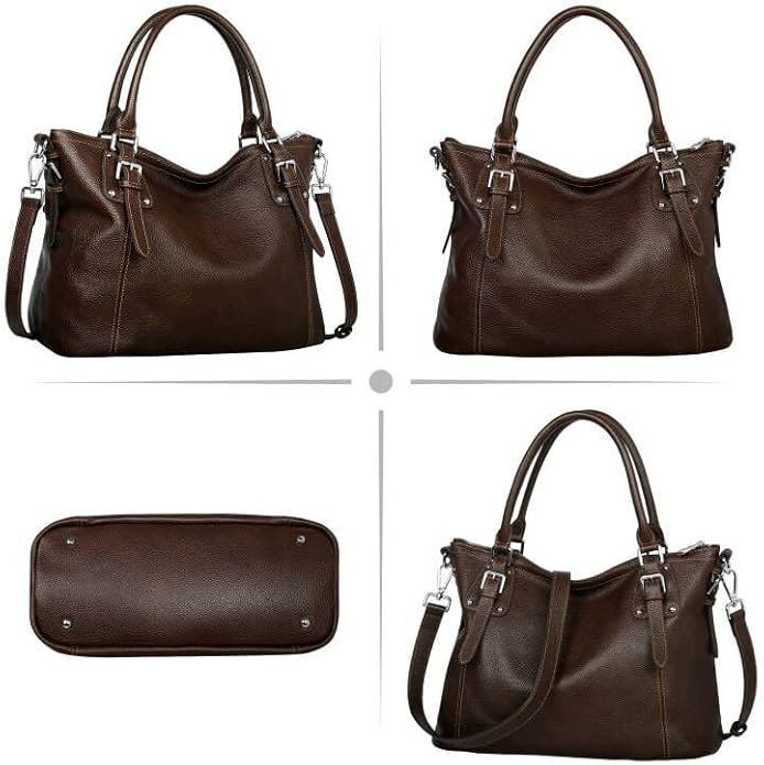 HESHE Genuine Leather Purses and Handbags for Women Tote Shoulder Bag Satchel Purse Top Handle Bags Hobo Crossbody Purse