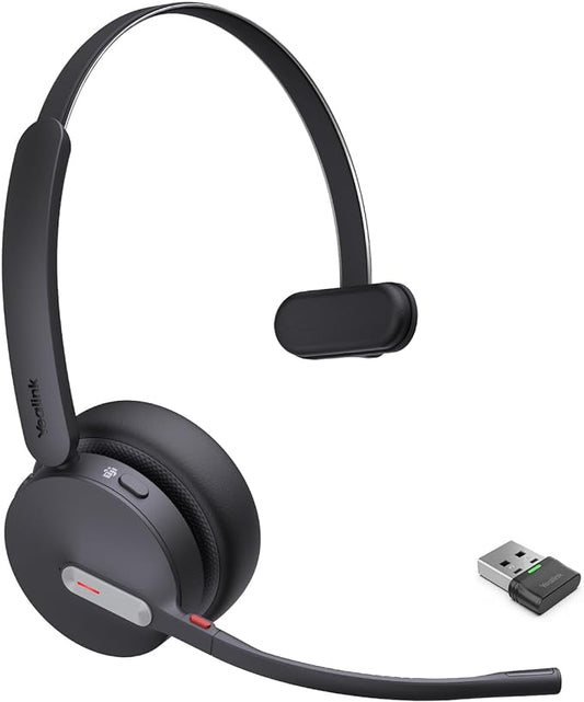 Yealink BH70 Mono Wireless Bluetooth Headset with Microphone for Work, up to 35h Talking Battery Life, 3-Mic Noise Cancellation, 91g Lightweight Microsoft Teams Certified Work Headsets for PC