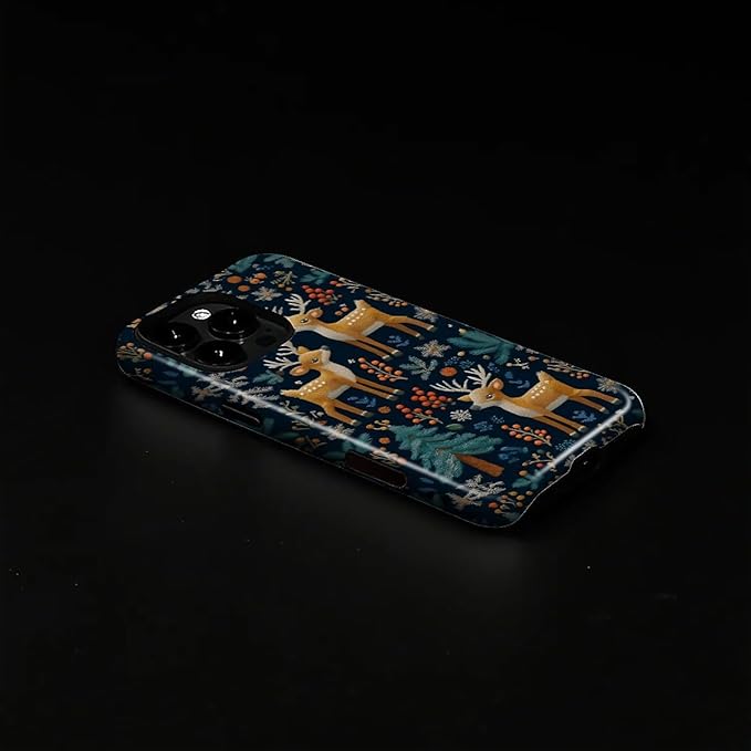 Case for iPhone 16 Pro Case,Cute Christmas Reindeer Design - Hybrid Dual Protection Silicone + Hard PC Shockproof Full Body Cover Slim Anti-Scratch Protective Case for Men Women