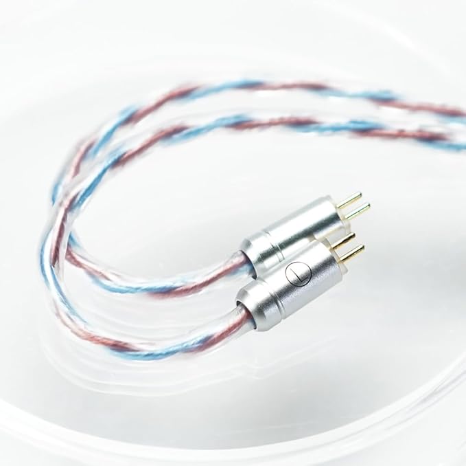 HiFiGo JUZEAR Flare IEM Cable, 6N Single-Crystal Copper & Silver-Plated Hybrid, 4μm Gold-Plated Interchangeable Plugs (3.5mm/4.4mm), High-Resolution Audio Cable for in-Ear Monitors (Rainbow Cable)