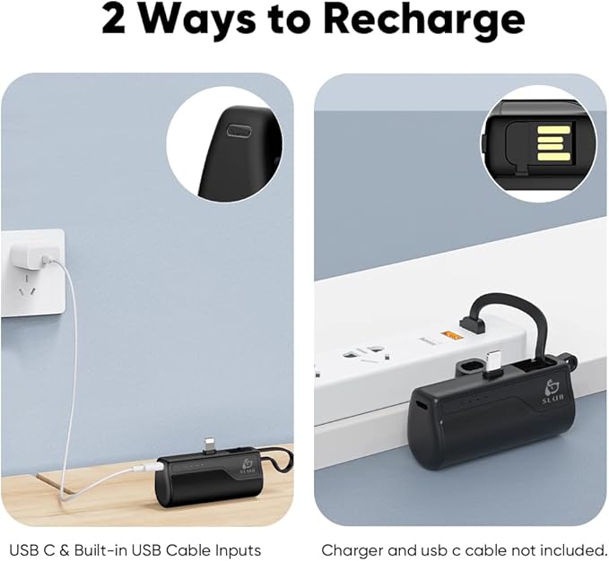 Gankoii iPhone Portable Charger 5000mAh, Mini Power Bank Battery Pack Phone Backup Charger, Small Portable Charger Compatible with iPhone 14/13/ 12/11/ XS Max/XR/X, AirPods, Black