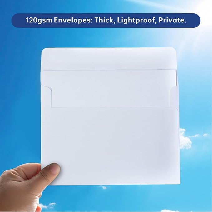 Keketer A2 White Printable Envelopes 80 Pack Self - Seal, for 5x7 Cards, Weddings, Invitations, Baby Shower 4.375 x 5.75 Inches