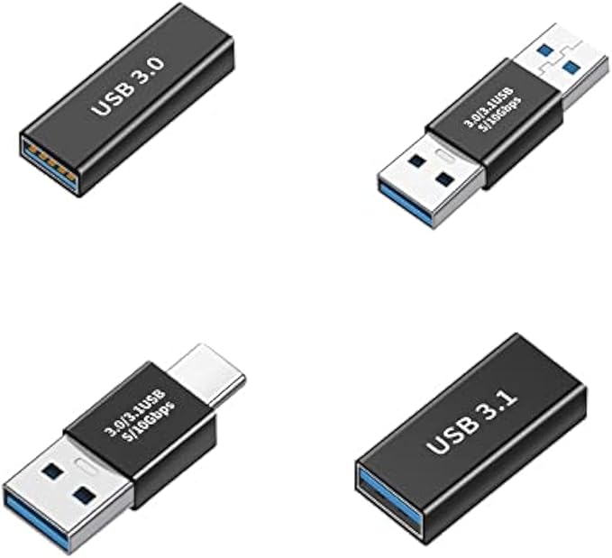 (4 Pieces USB 3.0 Adapter kit, Support Charging and Data Transfer, high Speed Extended Conversion Connector Connector