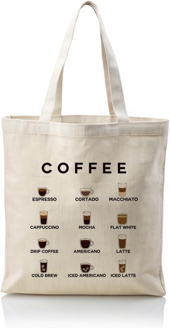 Canvas Tote Bag Aesthetic for Women,Reusable Canvas Cute Shoulder Bag for Grocery, Shopping, Beach & Daily Use