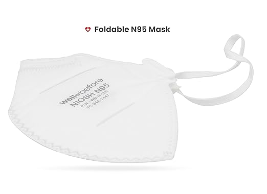 N95 Mask - NIOSH Approved Respirator (White, Pack of 50), Lightweight design, Breathable and comfortable for long periods of wear, N95 Masks For Adults