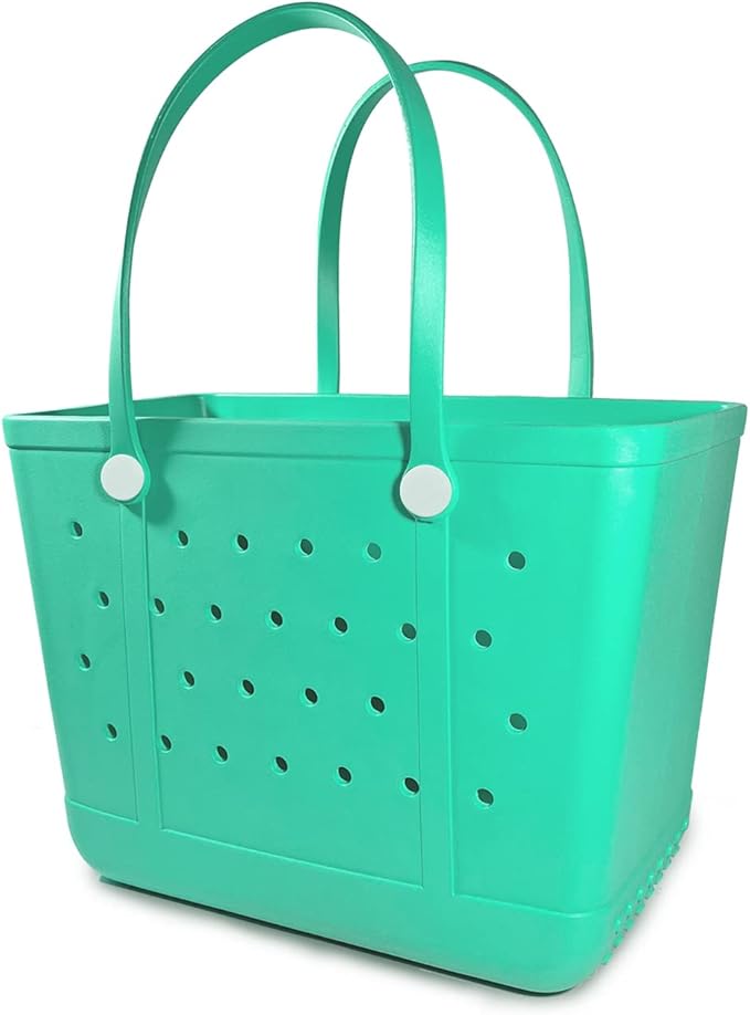 Extra Large Rubber Tote Bag Beach Bag, Washable Durable Open Beach Tote Bag, Travel Totes Bag for Pool Boat Sports