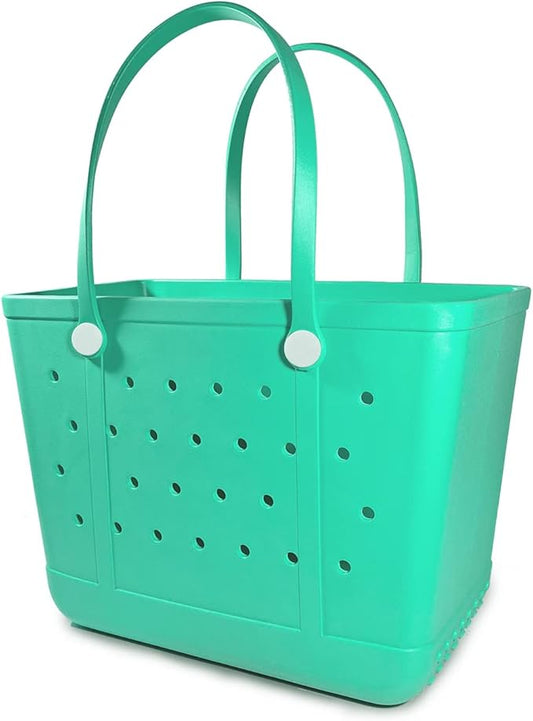 Extra Large Rubber Tote Bag Beach Bag, Washable Durable Open Beach Tote Bag, Travel Totes Bag for Pool Boat Sports