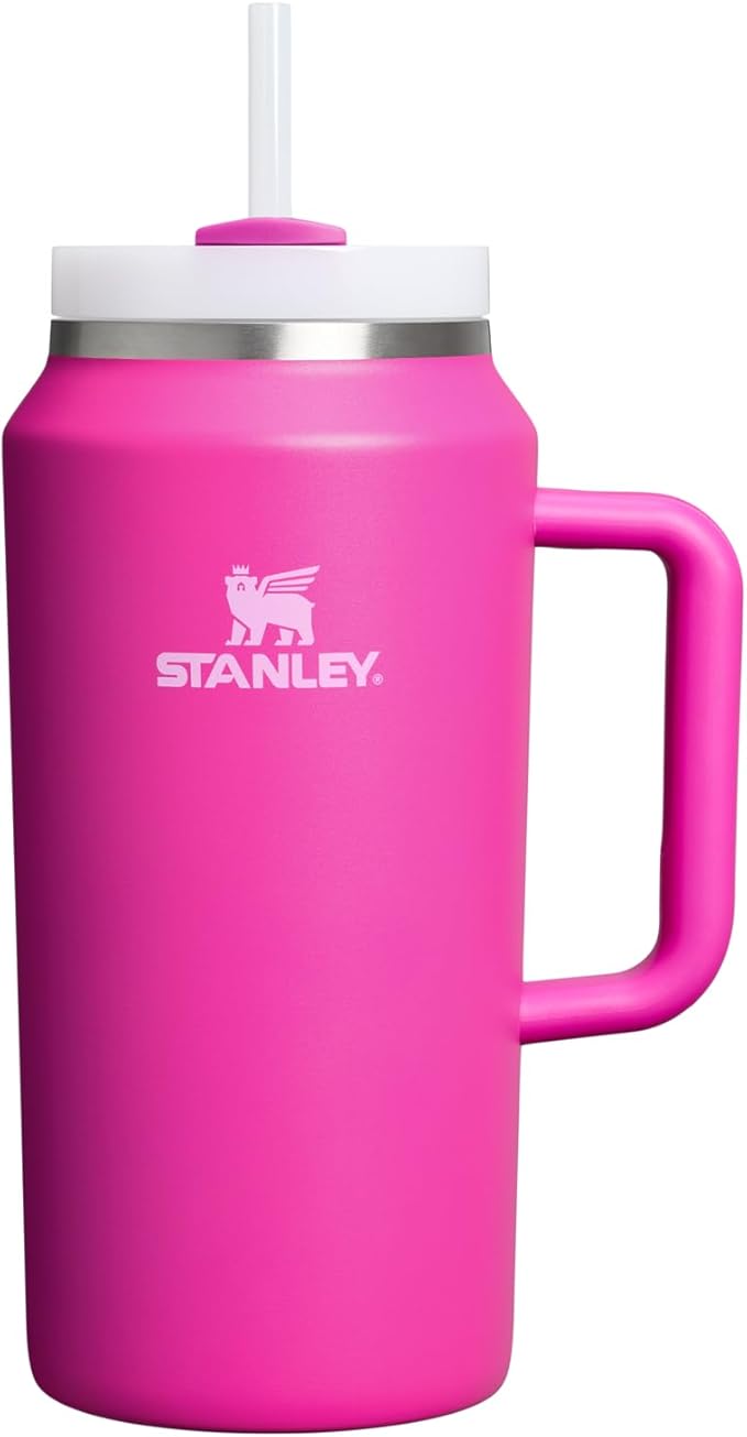 Stanley Quencher H2.0 Tumbler with Handle and Straw 64 oz | Flowstate 3-Position Lid | Large Capacity for Travel & Sports | Insulated Stainless Steel Cup | BPA-Free | Violet Blossom