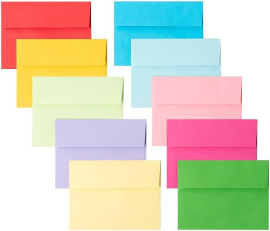 Keketer A4 Colorful Printable 4x6 Envelopes 70 Pack Self - Seal, for 4x6 Cards, Weddings, Invitations, Baby Shower 4.25 x 6.25 Inches