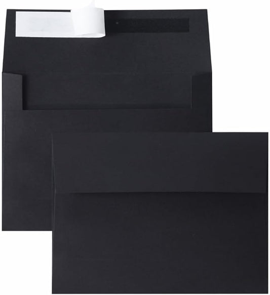 Keketer A4 Black 4x6 Envelopes 70 Pack Self - Seal, for 4x6 Cards, Weddings, Invitations, Baby Shower 4.25 x 6.25 Inches