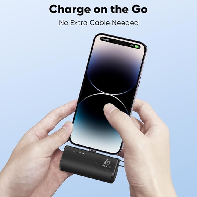 Gankoii iPhone Portable Charger 5000mAh, Mini Power Bank Battery Pack Phone Backup Charger, Small Portable Charger Compatible with iPhone 14/13/ 12/11/ XS Max/XR/X, AirPods, Black