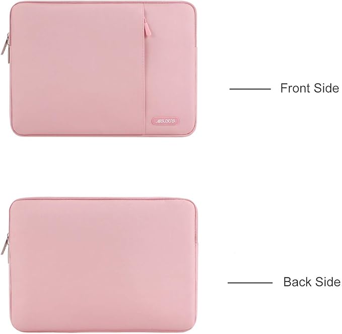 MOSISO Laptop Case 13.3 inch, 13-13.3 inch Laptop Sleeve Compatible with MacBook Air/Pro 13 / Pro 14, HP Dell ASUS Lenovo Notebook, Polyester Vertical Computer Sleeve Bag with Pocket, Pink