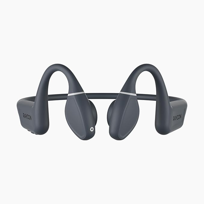 Raycon Bone Conduction Headphones, Open-Ear Bluetooth Sports Earbuds with Mic, IP68 Water Resistant Headset for Workout and Running, 13hr Playtime (Gray)
