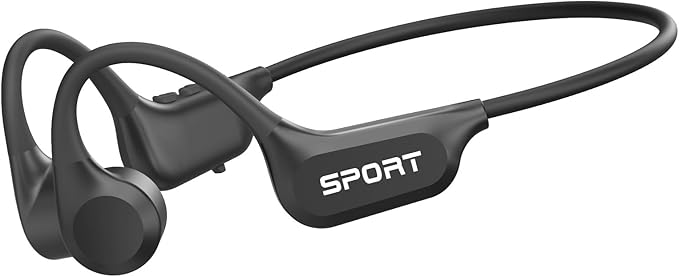 Bone Conduction Headphones, 2025 Upgrade Bluetooth 5.4 Open Ear Headphones, 10H Playtimes Bone Conduction Earbuds with Mic, IP56 Sweatproof Earphones for Workout, Hiking, Black