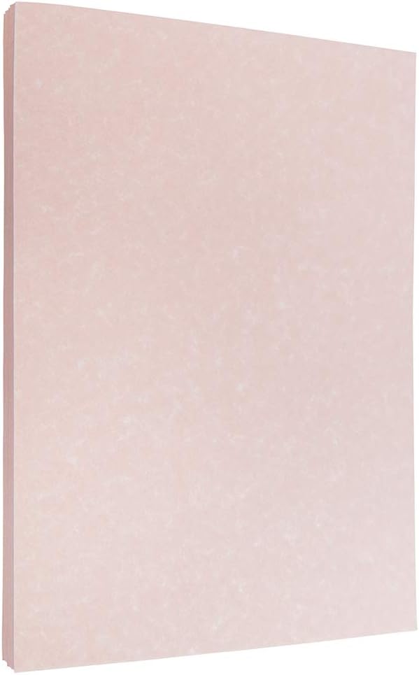 JAM PAPER Parchment 24lb Paper - 90 GSM - 8.5 x 11 - Salmon Pink Recycled - 50 Sheets/Pack