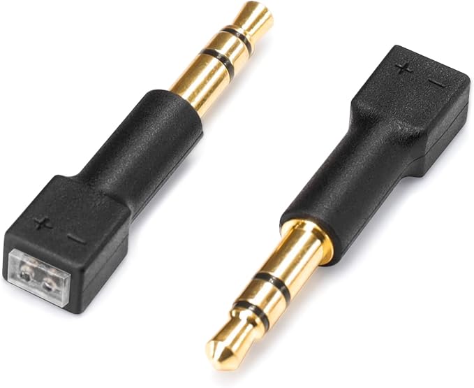 okcsc 0.78/0.75 2 Pin Female to 3.5mm Male Adapter Work for 2 Pin Cable Connected with Hifiman HE4XX HE-350 HE1000 HE-400i HE560 Headset Connector Black