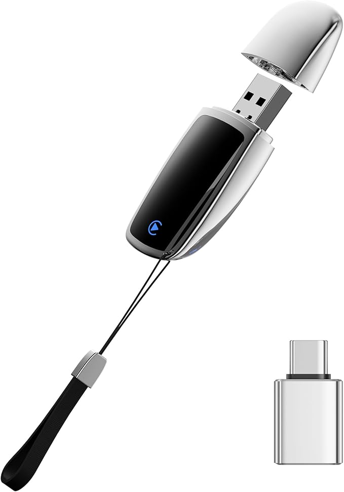 Wireless CarPlay Adapter 2025 Upgrade, Mini USB Design Converts Wired Car Play to Wireless, Plug and Play, Ultra-Low Latency Fast Stable Connection Compatible with iPhone 6+(Silver)