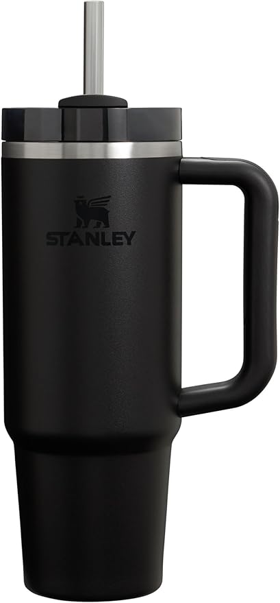 STANLEY Quencher H2.0 Tumbler with Handle and Straw 30 oz | Flowstate 3-Position Lid | Cup Holder Compatible for Travel | Insulated Stainless Steel Cup | BPA-Free | Black 2.0
