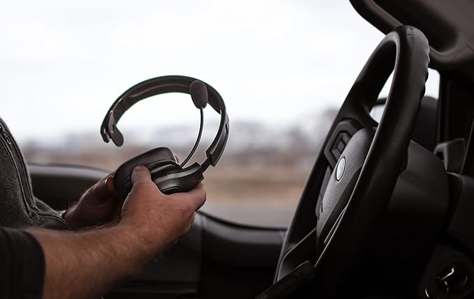 Blue Tiger Storm Black - Premium Trucker Bluetooth Headset - Wireless Noise Canceling Mono Headset with Mic - High-Fidelity Sound, 30-Hour Talk Time, USB-C Charging - for Truck Drivers, Bluetooth 5.0