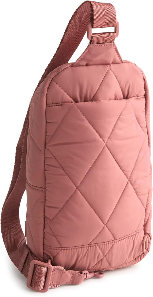 Vera Bradley Women's Featherweight Lorman Sling Backpack Bag, Withered Rose, One Size