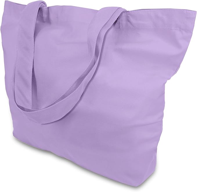 TOPDesign 1-Pack Super Strong Large 12oz Cotton Canvas Tote Bag, Reusable Grocery Shopping Cloth Bag, Fashionable Two-Tone Tote for Crafts, DIY Your Creative Designs