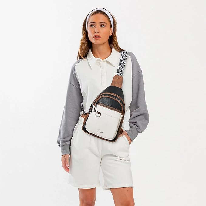 7L Sling Bag for Women Men Vegan Leather Crossbody Bags Fanny Pack Purse Backpack Over Shoulder Bag Travel Anti Theft