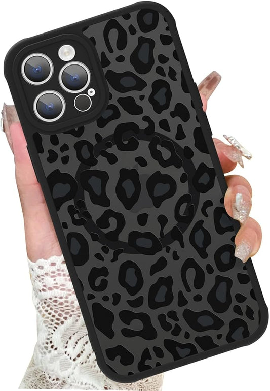 KANGHAR Case for iPhone 12 Pro Max Phone Case [Compatible with Magsafe] Leopard Printed Pattern Cute Cheetah Protective Magnetic Case for Girls Women Men 6.7"
