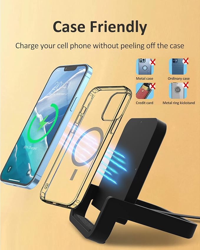 Fast Wireless Charger 10W Charging Stand Compatible with iPhone 13 12 11 Pro XR XS X 8 Plus Samsung Galaxy S20 S10 Note 20 10 Google LG and Other Cell Phones…