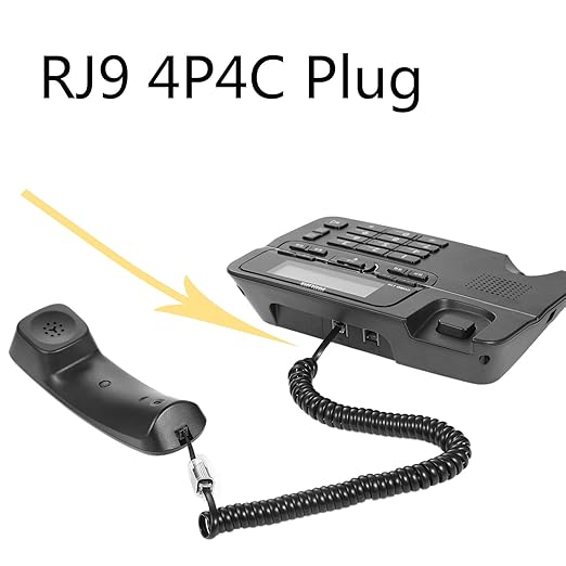 Vthahaby Coiled Wire 8Ft Uncoiled / 1.4Ft Coiled Landline Phone Handset Cable 4P4C Telephone Accessory Black (6)