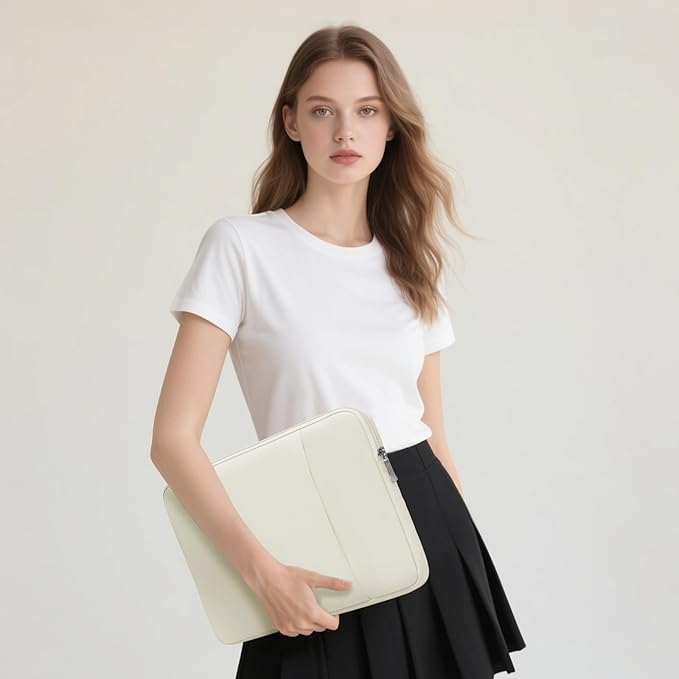 HYZUO 13.3-14 Inch Laptop Sleeve Bag Set for MacBook Pro 14 M4/M3/M2/M1, MacBook Air/Pro 13.3, 13.5"/13.8" Surface Book/Laptop, Notebook Case for 13.3" HP Dell Lenovo Asus Acer, Beige