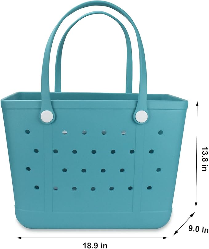 Beach Bag X Large Rubber Tote Bag, Waterproof Washable Open for Women Croc Bag Hand Bag for Beach Pool Yoga