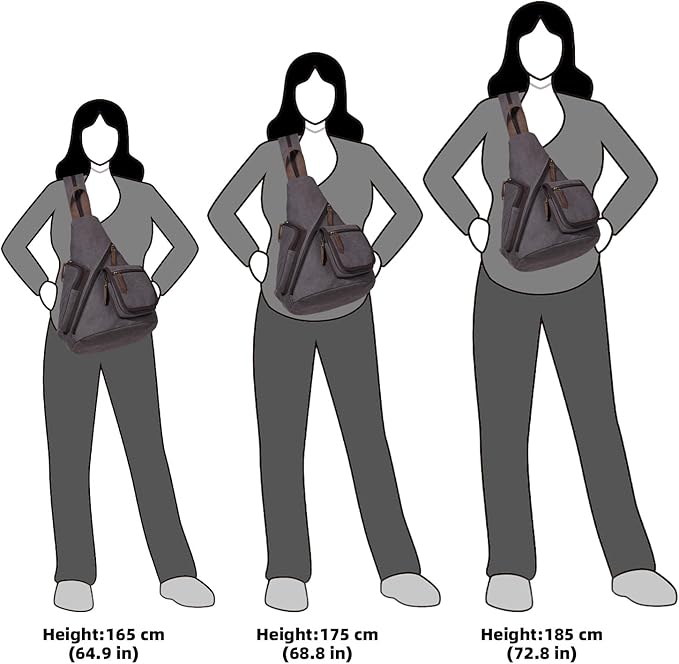 KL928 Canvas Sling Bag - Casual Crossbody Shoulder Daypack Rucksack Backpack for Men Women, Dark Grey